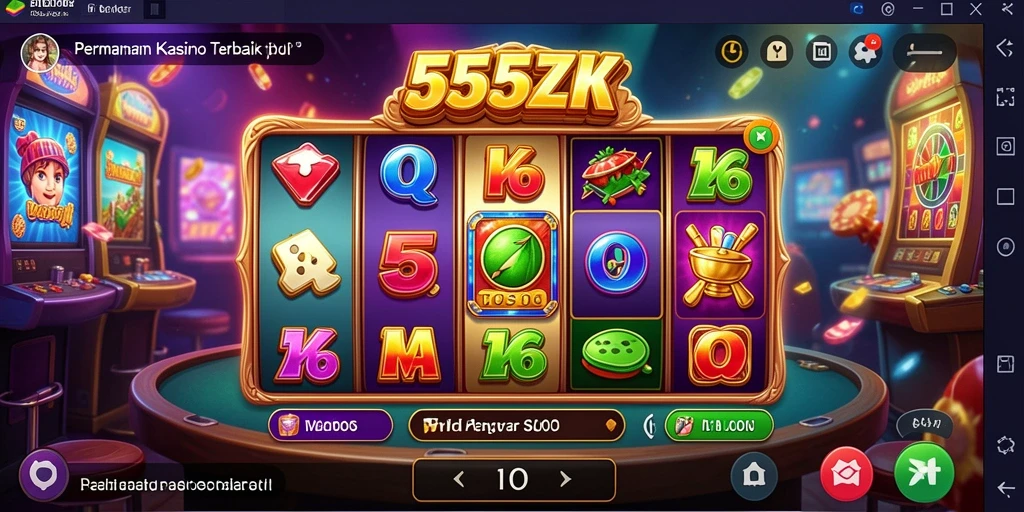 Screenshot 555ZK menampilkan gameplay yang mengasyikkan dan penuh warna.