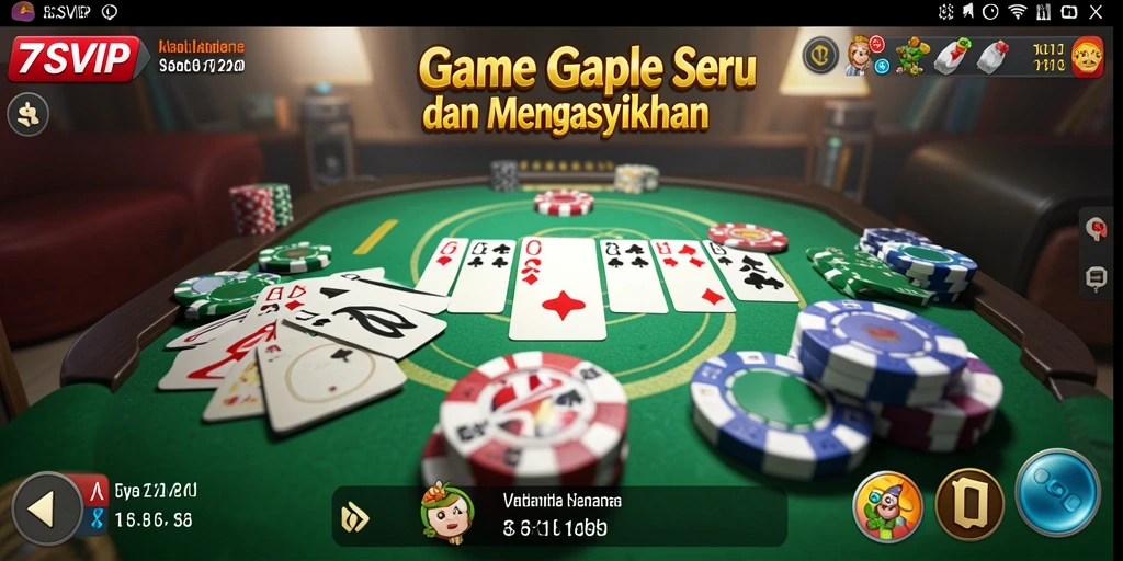 Gameplay seru 7SVIP dalam permainan Gaple.