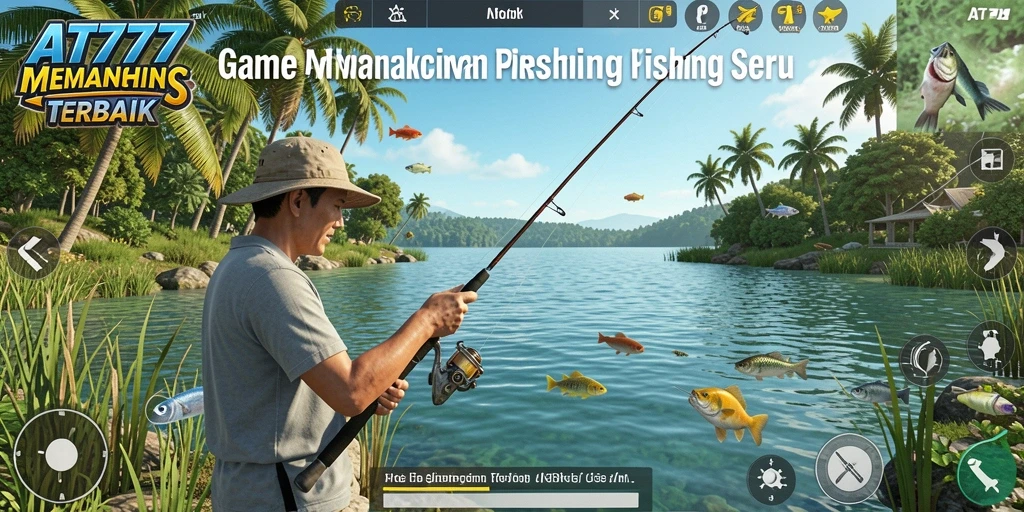 Tampilan gameplay AT777 yang mendebarkan saat memancing di laut.