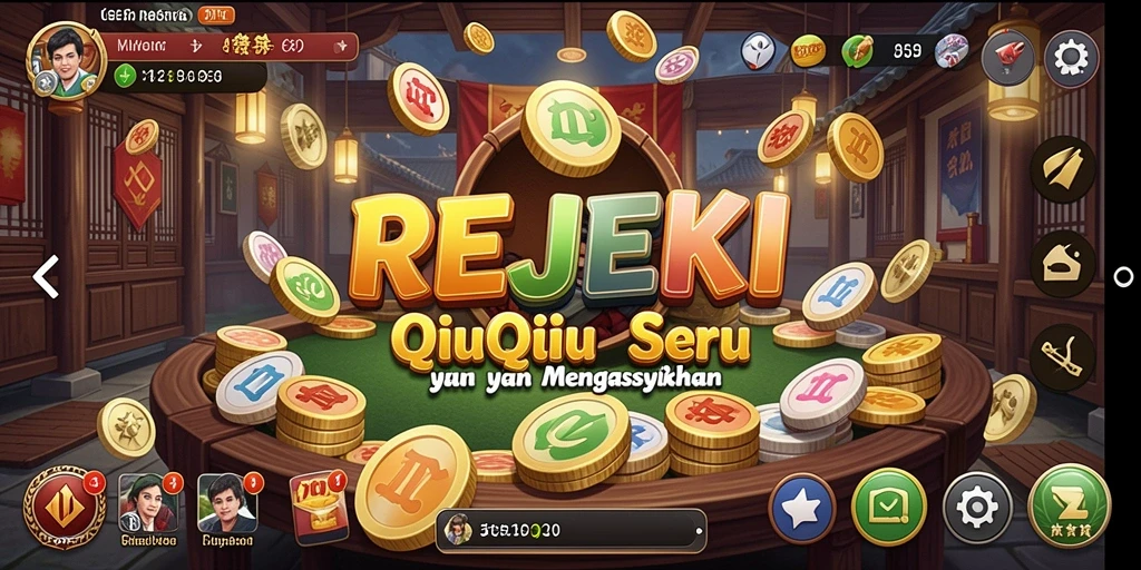 Screenshot gameplay REJEKI menampilkan interaksi seru antara pemain QiuQiu.