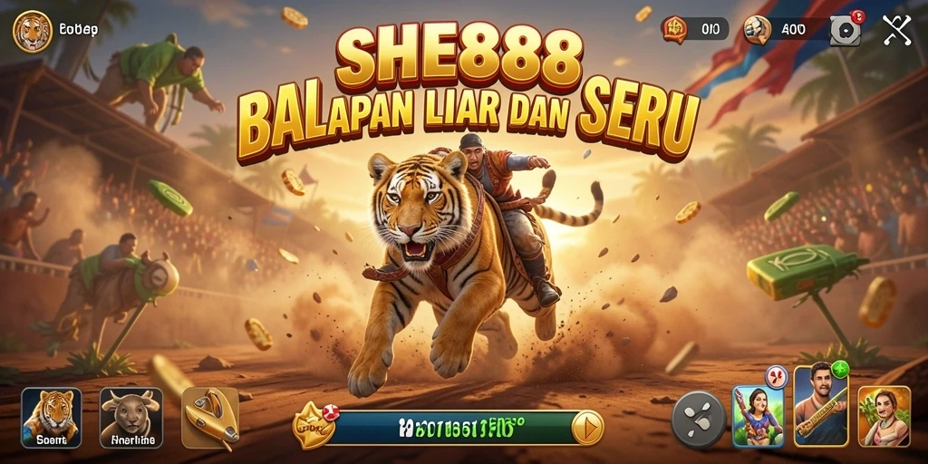 Tampilkan aksi balapan seru di SHE888 dengan mobil sport cepat.