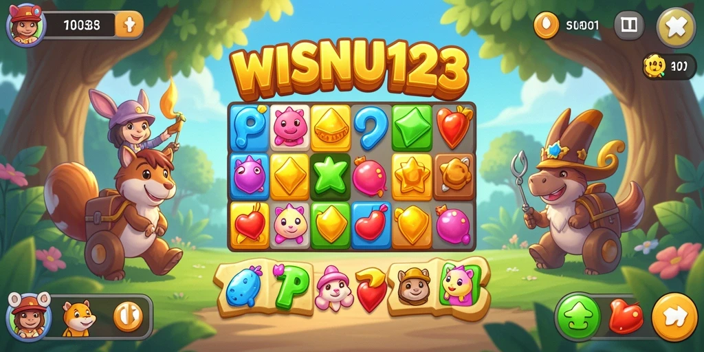 Tampilan gameplay WISNU123 yang penuh warna dan seru.